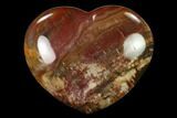 Polished Triassic Petrified Wood Heart - Madagascar #139979-1